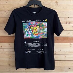 Pokémon Graniph Mischievous Pichu Panic Party Black Meccha Japan Men’s Shirt top
